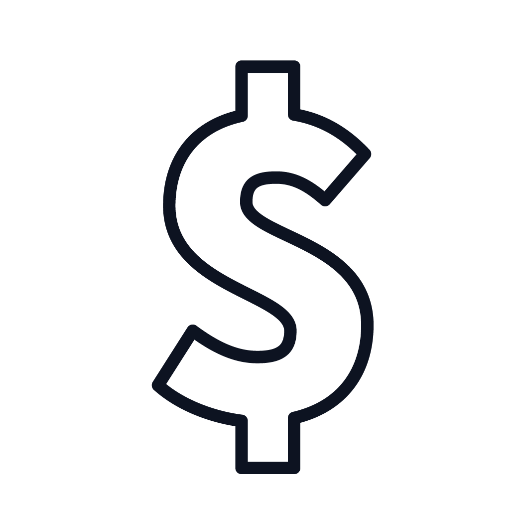 Outline of a dollar sign