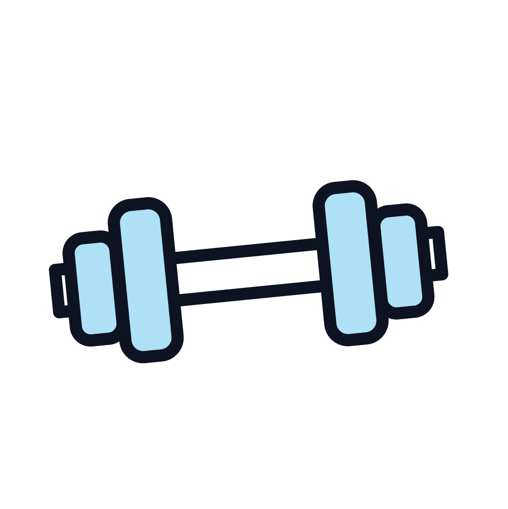 simple drawing of dumbbell free weights