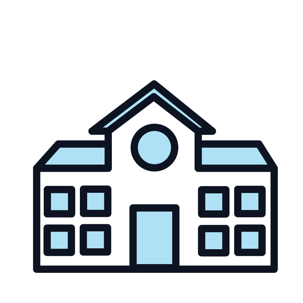 This is an image representing an older structure - specifically a school.