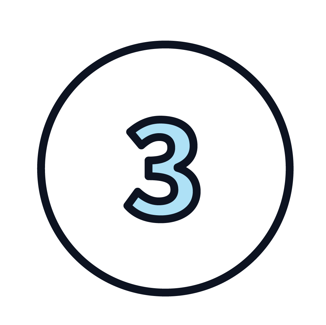 This is an icon of the number 3.