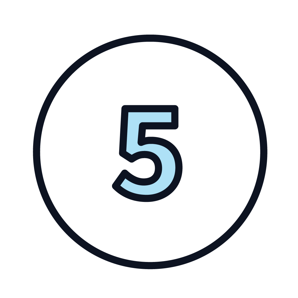 This is an icon of the number 5.