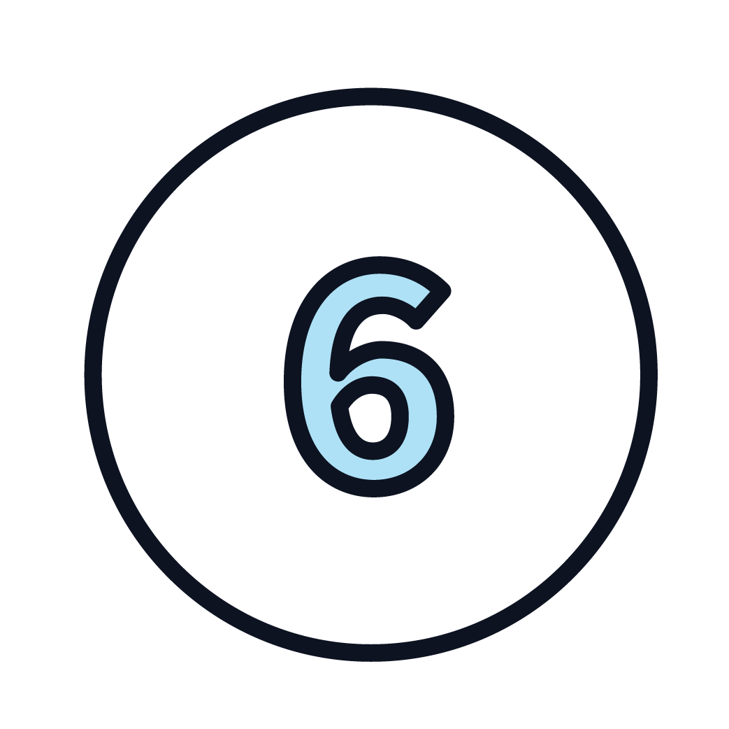 This is an icon of the number 6.