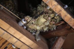 Vermiculite type Building Insulation with Asbestos in an old building